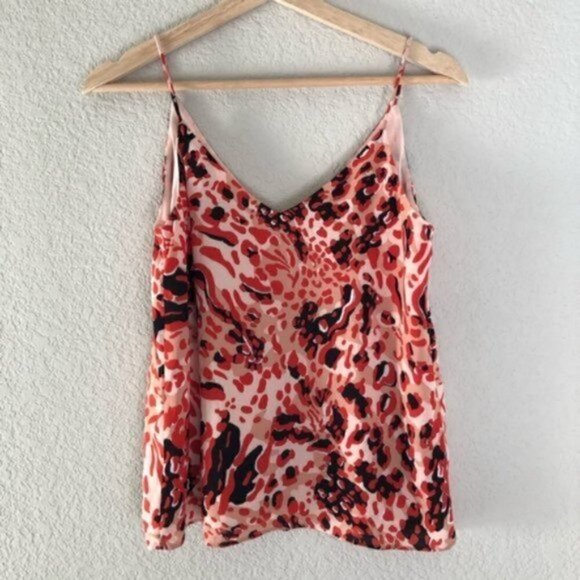 H&M Red Leopard Chiffon Tank Top 2 - Picture 4 of 5
